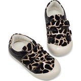 Tonny Black Kız Çocuk İlk Adım Siyah Leopar Sneaker Düz Tabanlı Taşlı Tasarım