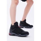 Tonny Black Rahat Kalıp Yanı Şerit Detaylı Bağcıklı Unisex Siyah Füme Trekking Bot Tb242-0 Siyah Füme