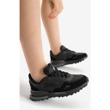 Tonny Black Retro Stil Siyah Spor Ayakkabı Kalın Termo Taban ile Konforlu Kullanım