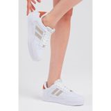 Tonny Black TBKA10 Bej Yanı Çizgili Bağcıklı Rahat Kalıp Unisex Beyaz Sneaker
