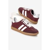 Tonny Black Unisex Bordo Termo Taban Yanı Şeritli Bağcıklı Spor Ayakkabı