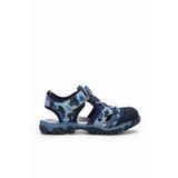Tonny Black Unisex Çocuk Sandalet Kapalı Burun Cırt Cırtlı Esnek Bağcıklı Rahat Spor Yazlık Sandalet