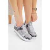 Tonny Black Unisex Gri Siyah Termo Taban Desenli Fileli Bağcıklı Spor Ayakkabı - Gri - Siyah