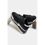 Tonny Black Unisex Siyah Beyaz Kalın Termo Taban Yazı Detaylı Retro Stil Günlük Spor Ayakkabı
