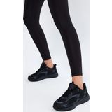 Tonny Black Unisex Siyah Füme Rahat Kalıp Yüksek Faylon Taban Bağcıklı Spor Ayakkabı