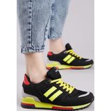 Tonny Black Unisex Siyah Sarı Rahat Kalıp Şeritli Bağcıklı Spor Ayakkabı