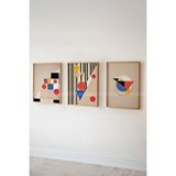 Tontilika Modern Grafik 3 Parçalı Ahşap Çerçeveli Tablo Seti - Çizgisel Ve Geometrik Tasarım-21x30