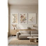 Tontilika Modern Minimalist Merdivenler 3’lü Ahşap Çerçeveli Tablo Seti