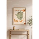 Tontilika Soyut Portre Çizimi Dekoratif Ahşap Çerçeveli Tablo – Insan Tema-21x30