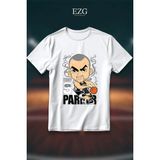 Tony Parker T-Shirt Baskılı Oversize Unisex %100 Pamuklu Nefes Alan Kalın Kumaşlı Tişört - Beyaz