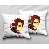 Tony Stark Iron Man Iki Adet Iki Tarafı Baskılı Yıkanabilir Yastık Kırlent Kılıfı - Krem - 43x43