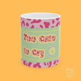 Too Cute To Cry Yazılı Girly Temalı Esprili Mizahi Estetik Hediyelik Porselen Kahve Kupası - Beyaz - 325 ml