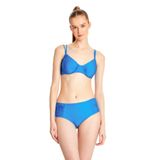 TOO SALTY SWIMWEAR KADIN BÜZGÜLÜ BALENLİ TOPARLAYICI YÜKSEK BEL BİKİNİ TAKIMI 24s101st mavi-38