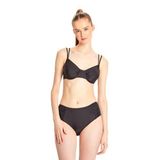 TOO SALTY SWIMWEAR KADIN BÜZGÜLÜ BALENLİ TOPARLAYICI YÜKSEK BEL BİKİNİ TAKIMI 24s101st siyah-38