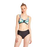 TOO SALTY SWIMWEAR KADIN DESENLİ TOPARLAYICI YÜKSEK BEL BİKİNİ TAKIMI 24S125ST siyah-44
