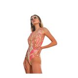 TOO SALTY SWIMWEAR KADIN RENKLİ ŞAL DESEN DEKOLTE MAYO 24S129ST RENKLİ-44