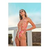 TOO SALTY SWIMWEAR KADIN RENKLİ ŞAL DESEN DEKOLTE MAYO 24S129ST RENKLİ