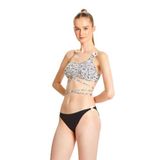 TOO SALTY SWIMWEAR KADIN SİYAH BEYAZ DESENLİ TEK OMUZ HALKA AKSESUARLI İP BAĞLAMALI BİKİNİ TAKIMI 24S122ST siyah-40