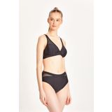 TOO SALTY SWIMWEAR KADIN SİYAH TÜL DETAYLI TOPARLAYICI YÜKSEK BEL BİKİNİ TAKIMI 24s100st SİYAH-38