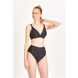 TOO SALTY SWIMWEAR KADIN TOPARLAYICI YÜKSEK BEL ARKADAN AYARLI BİKİNİ TAKIMI 24S105ST siyah-38