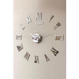 Tooall Wooden Factory Time Collection 3D Roma Rakamlı Duvar Saati (Gümüş)