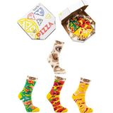 Too'b Renkli Çorap 4 Çift – Pizza Desenli Unisex Eğlenceli Çorap Seti | Yılbaşı & Doğum Günü Hediyesi - Karışık - 36 - 40