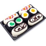 Too'b Sushi Nigiri Ahtapot, Karides - Maki Salatalık, Oshinko Desenli Renkli Unisex Çorap 4 Çift - 36 - 40 - Kahverengi - Sarı
