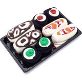 Too'b Sushi Nigiri Ahtapot, Karides - Maki Salatalık, Tuna Desenli Renkli Unisex Çorap 4 Çift - 41 - 45 - Bordo - Yeşil