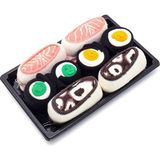 Too'b Sushi Nigiri Somon, Ahtapot - Maki Oshinko, Salatalık Desenli Renkli Unisex Çorap 4 Çift - 36 - 40 - Kahverengi