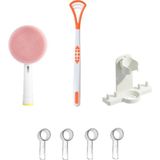 Toocare Oral-b Diş Fırçaları Için 4 Adet Kapak Yüz Temizleme Başlığı Dil Temizleme Çubuğu Stand