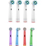 Toocare Oral-B Diş Fırçası Uyumlu 4 Adet Cross Action Yedek Başlık + 4 Adet Çocuk Yedek Başlık