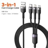 Toocki 100 W 3 İn 1 Usb 6A Hızlı Şarj Kablosu