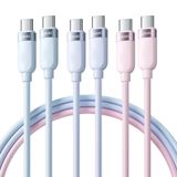 toocki 60 W USB C kablosu, 3 paket 2,0 m USB C şarj kablosu, silikon hızlı şarj tipi C kablosu, iPhone 15/15Pro/Pro Max, iPad Pro/Mini/Air, Samsung Galaxy S24/S23, MacBook Air, Swtich vb. için