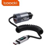 Toocki 65W Araç Çakmak Şarj Cihazı USB A Tipi C Bağlantı iPhone 17/16/15 Max Samsang 22/23/24/25 Ultra Tam Uyumlu - Füme