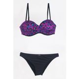 TooHot Kadın Mor Leopar Dönmeli Straplez Bikini Takımı-40