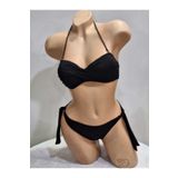 TooHot Kadın Siyah Donmeli Straplez Bikini Takımı