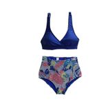 TooHot Kadın Yüksek Bel Mavi Üçgen Bikini Takımı