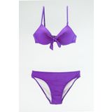 TooHot Mor Push-up Destekli Fiyonklu Alt Üst Bikini Takım