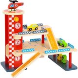 Tooky Toy Oyuncak Otopark Seti - Ahşap Desenli