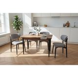 Tool Aksesuar Mobilya T-7003 Kemençe Mdf 70X120 Polo Açık Gri Sandalye 4 Kişilik Mutfak Masa Takımı