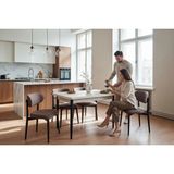 Tool Aksesuar T-7004 Traverten Mdf 70X120 Polo Kahve Sandalye 4 Kişilik Mutfak Masa Takımı