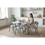 Tool Aksesuar T-7017 Carara Mdf 70X120 Teddy Sandalye Açık Gri 4 Kişilik Mutfak Masa Takımı