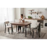 Tool Aksesuar T-7018 Kemençe Mdf 70X120 Teddy Sandalye Krem 4 Kişilik Mutfak Masa Takımı