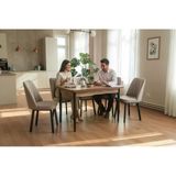 Tool Aksesuar T-7028 Kemençe Masa 70X120 Karegold Sandalye Cappuccino Mutfak Masa Takımı 4 Kişilik