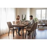 Tool Aksesuar T-7028 Kemençe Masa 70X120 Karegold Sandalye Cappuccino Mutfak Masa Takımı