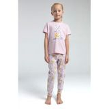 TOONTOY 14102 Kız Çocuk Komple Baskılı Pijama Takım 14102, Pembe, 6-7 Yaş