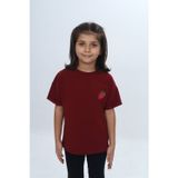Toontoy 24978 Kız Çocuk Bisiklet Yaka Kısa Kollu Baskılı Tişört