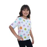 Toontoy 24980 Kız Çocuk Bisiklet Yaka Kısa Kollu Baskılı Tişört