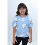 Toontoy 24981 Kız Çocuk Baskılı Bisiklet Yaka Kısa Kollu Tişört