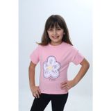 Toontoy 25006 Kız Çocuk Baskılı Bisiklet Yaka Kısa Kollu Tişört